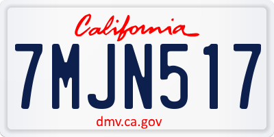 CA license plate 7MJN517