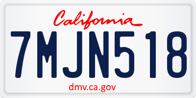 CA license plate 7MJN518