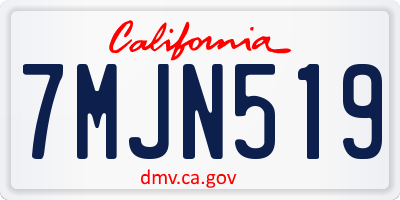 CA license plate 7MJN519