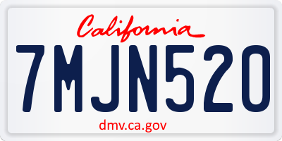 CA license plate 7MJN520