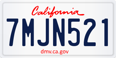 CA license plate 7MJN521