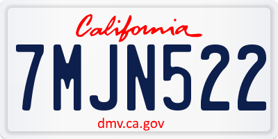 CA license plate 7MJN522