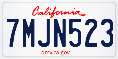 CA license plate 7MJN523