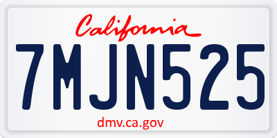 CA license plate 7MJN525