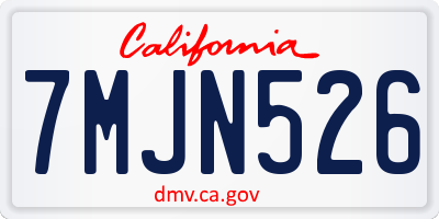 CA license plate 7MJN526