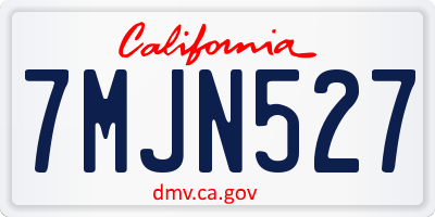 CA license plate 7MJN527