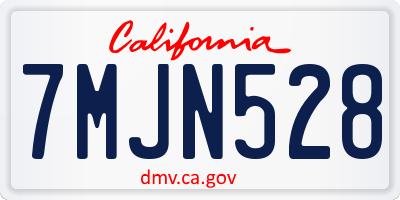 CA license plate 7MJN528