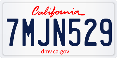 CA license plate 7MJN529