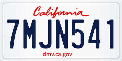 CA license plate 7MJN541