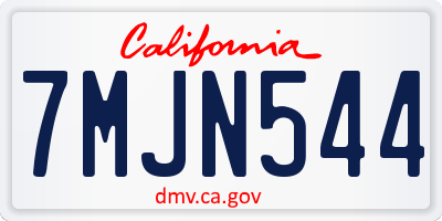 CA license plate 7MJN544