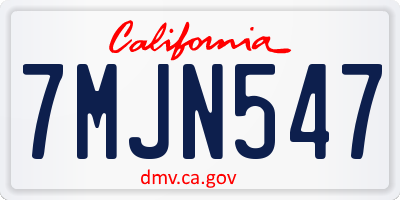 CA license plate 7MJN547