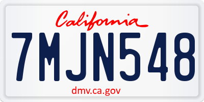 CA license plate 7MJN548