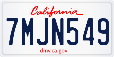 CA license plate 7MJN549