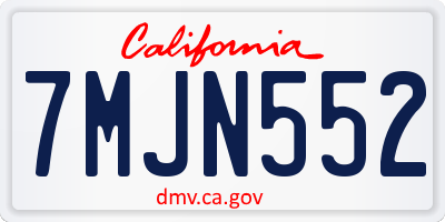 CA license plate 7MJN552