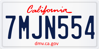 CA license plate 7MJN554