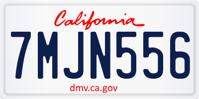 CA license plate 7MJN556