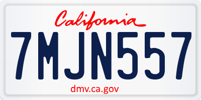 CA license plate 7MJN557