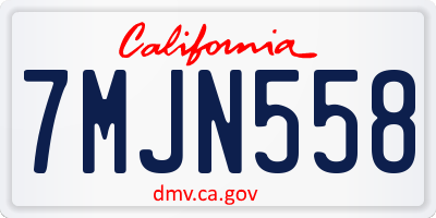 CA license plate 7MJN558