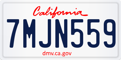 CA license plate 7MJN559