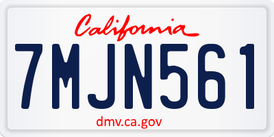 CA license plate 7MJN561