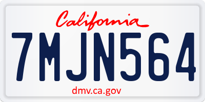 CA license plate 7MJN564