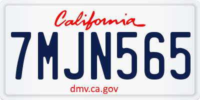 CA license plate 7MJN565