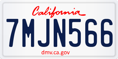 CA license plate 7MJN566