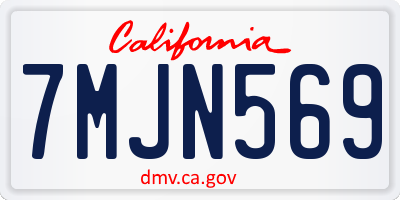 CA license plate 7MJN569