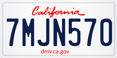 CA license plate 7MJN570