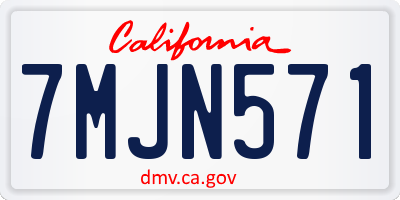 CA license plate 7MJN571