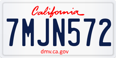 CA license plate 7MJN572