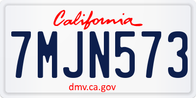 CA license plate 7MJN573