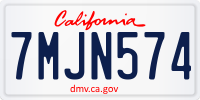 CA license plate 7MJN574