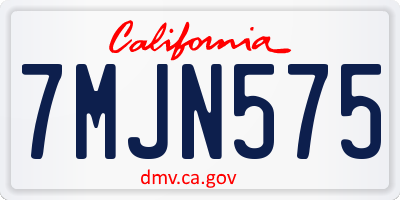 CA license plate 7MJN575