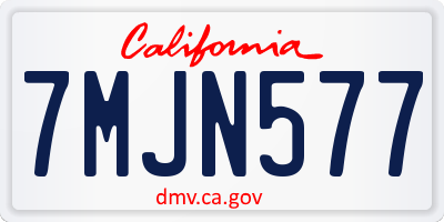 CA license plate 7MJN577