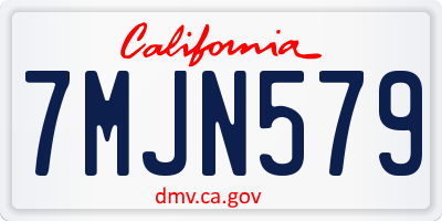 CA license plate 7MJN579