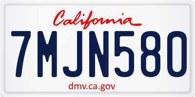 CA license plate 7MJN580