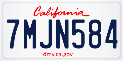 CA license plate 7MJN584