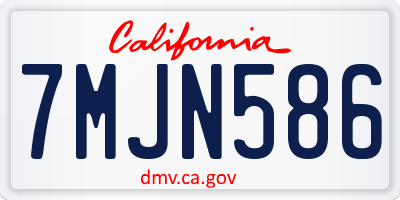 CA license plate 7MJN586