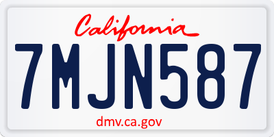 CA license plate 7MJN587