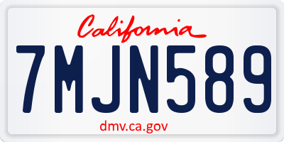 CA license plate 7MJN589