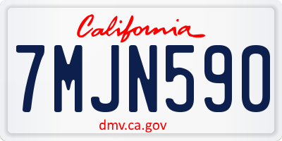 CA license plate 7MJN590