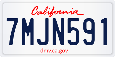 CA license plate 7MJN591