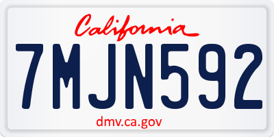 CA license plate 7MJN592