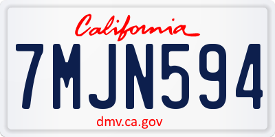 CA license plate 7MJN594