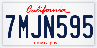 CA license plate 7MJN595