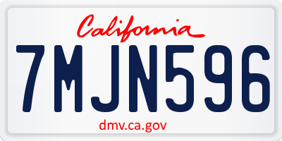 CA license plate 7MJN596