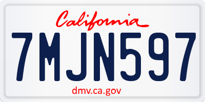 CA license plate 7MJN597