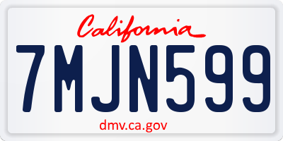 CA license plate 7MJN599