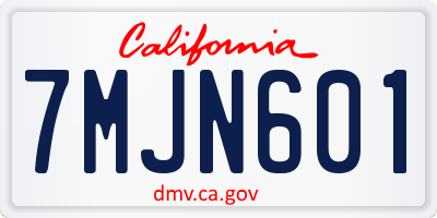 CA license plate 7MJN601